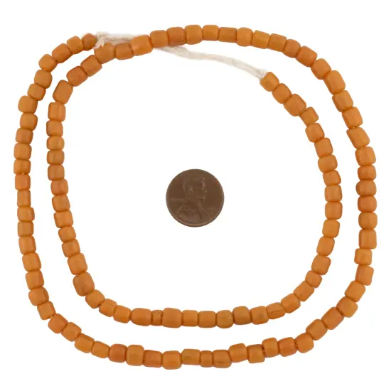 The Bead Chest Indonesian Glass Beads, Small Java Bali 4mm Spacers Jewelry Making Supplies for Necklaces, Bracelets, DIY Crafts (Dark Yellow) {2}