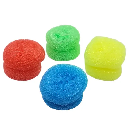 Handy Housewares Durable Non-Scratch Nylon Scouring Pads | Round All-Surface Cleaning Pads | Multi-Use Kitchen Scrubbers | Safe for Non-Stick Cookware | 8-Pack Random Colors {5}