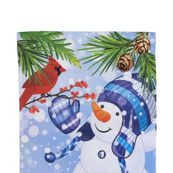 Northlight Let It Snow Snowman and Cardinal Outdoor Garden Flag 12.5" x 18" Blue {7}