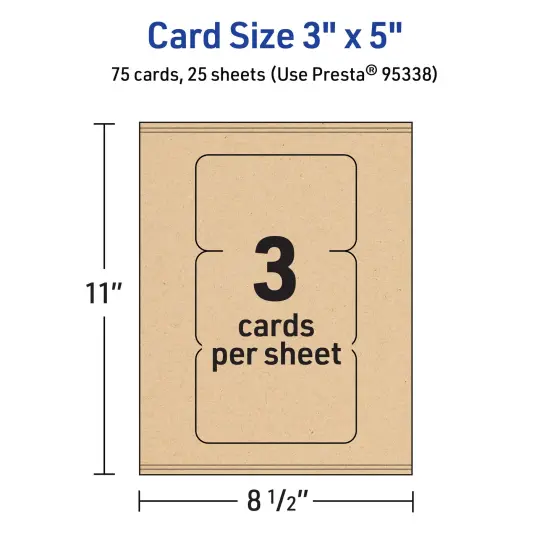 Avery Kraft Brown Index Cards, 3" x 5" Rectangle Rounded Corners {5}