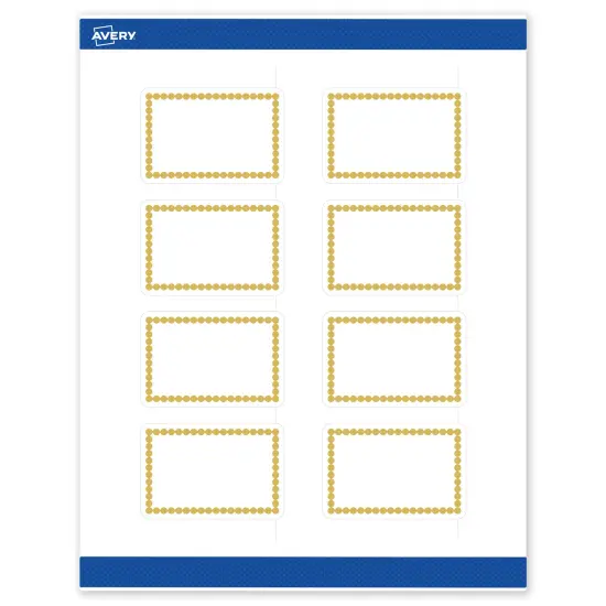 Avery Printable Rectangle Labels, Gold Beads, 2" x 3", Matte White Rectangle Labels, Permanent, Laser/Inkjet, 80ct, Great for Product Labels {1}