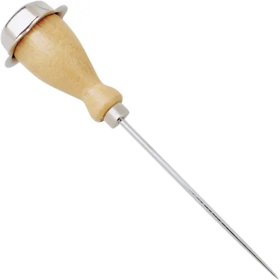 Norpro 7" Stainless Steel Shaft Wood Handle Ice Pick Bar Tool with Sheath Cover {4}