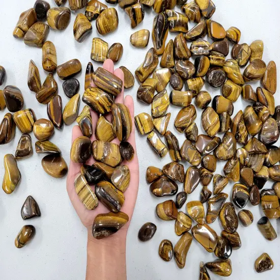 Bulk Tumbled Golden Tiger's Eye Crystal Stones - Size Medium - 1 inch to 2 inches {1}