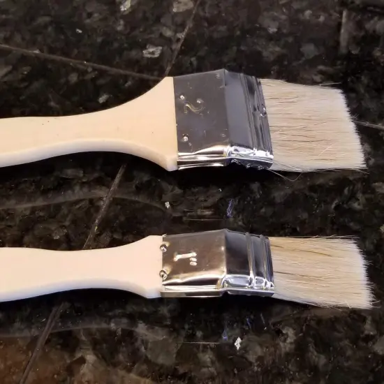 Handy Housewares 2-Piece Jumbo Barbecue BBQ Angled Basting Brushes with Extra-Long Handles - 1" and 2" Wide {5}