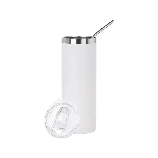 Craft Express 6 Pack Powder Coated Stainless Steel Tumblers with Straw & Lid {1}