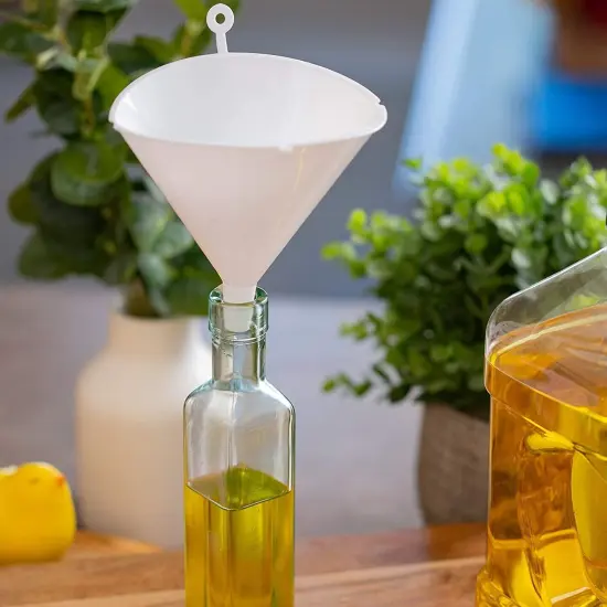 Chef Craft 5" Plastic Folding Funnel - Folds for Easy Storage, Great for Liquids & Powders {4}