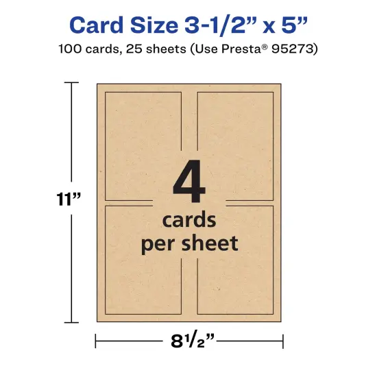 Avery 3-1/2" x 5" Rectangle, Kraft Brown Postcards {5}