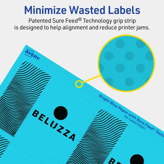 Avery Bright Blue Paper Labels, 3" x 3.75" Rectangle {4}