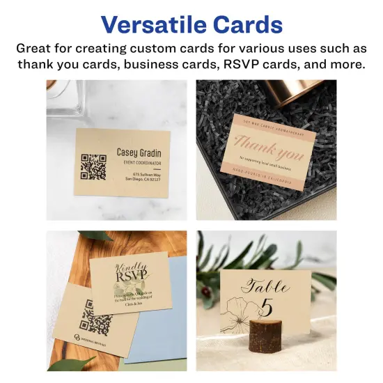 Avery 2-1/2" x 3-1/2" Rectangle, Kraft Brown Business Cards {3}