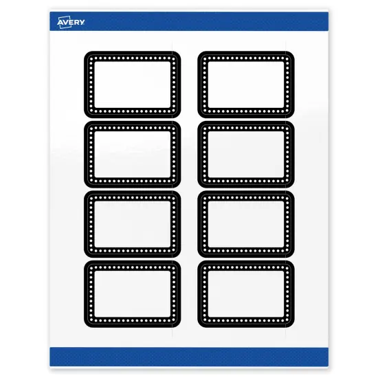 Avery Printable Rectangle Labels, Black and White Polka Dots, 2" x 3", Glossy White Rectangle Labels, Permanent, Laser/Inkjet, 80ct, Great for Product Labels {1}