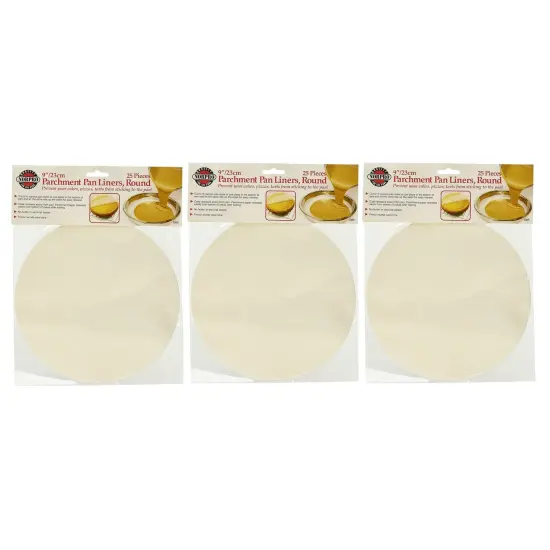 Norpro 9" Round Parchment Paper Cake Pizza Tart Baking Pan Liners - 25 Pack {1}