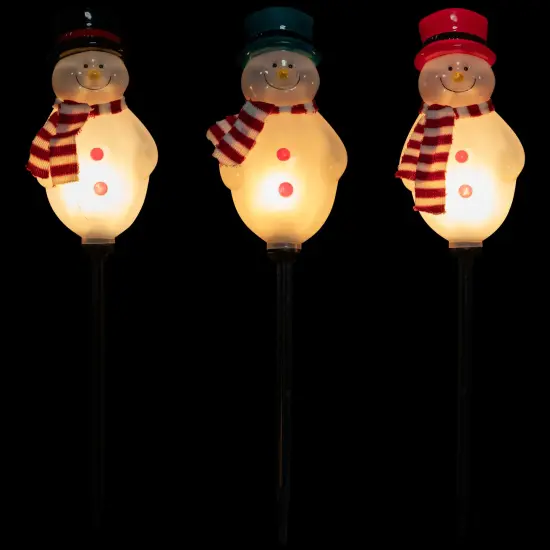 Northlight Lighted Snowmen Christmas Outdoor Pathway Markers - 16" - Set of 3 White {4}