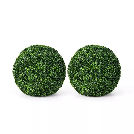 2 PCS Artificial Plant Topiary Balls Faux Boxwood Decorative Spheres for Wedding {1}