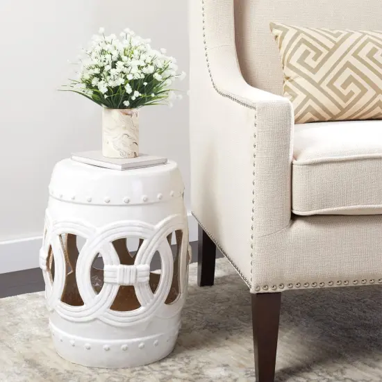 8 Bundles Artificial Outdoors Flowers (White-Daffodil) {3}