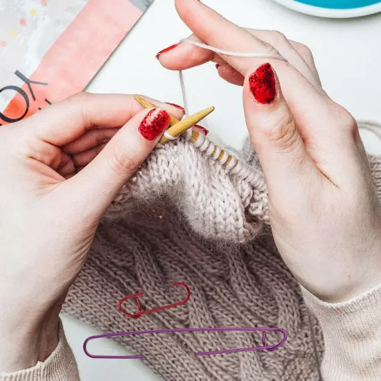 18 Pcs Knitting Stitch Holders, Yarn Stitch Holder Stitch Holders for Knitting Cable Needles Colorful Aluminum Crochet Stitch Holders Markers for Sewing Crocheting Supplies Tools Accessories {3}