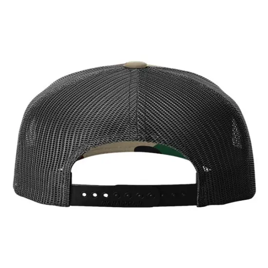 Richardson&reg; Five-Panel Printed Trucker Cap Green Camo/ Black {2}