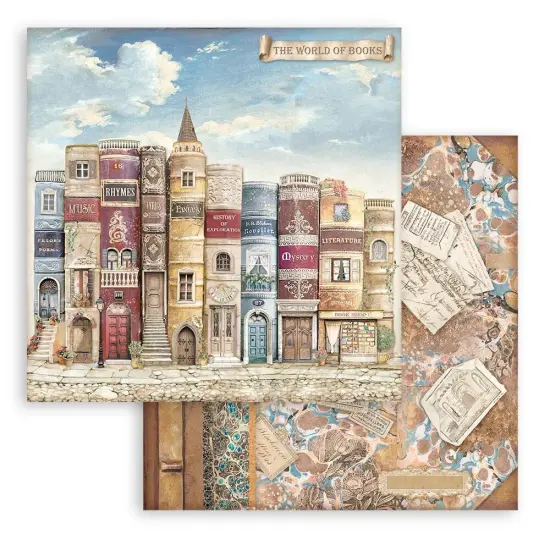 Stamperia Double-Sided Paper Pad 12"X12" 10/Pkg-Vintage Library, 10 Designs/1 Each {5}