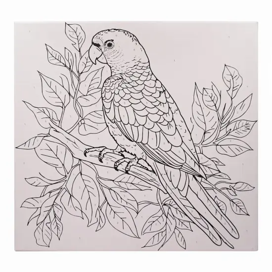 Angels Craft Paint by Number Canvas Set - Tropical Parrot| Includes: 1 Pre-printed Canvas, 6 Acrylic Paint pots, 1 Artist Brush {2}