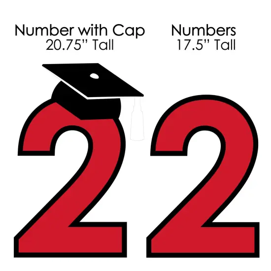 Big Dot of Happiness Red 2025 Graduation Party Yard Signs - Outdoor Lawn Decorations - 2025 {7}