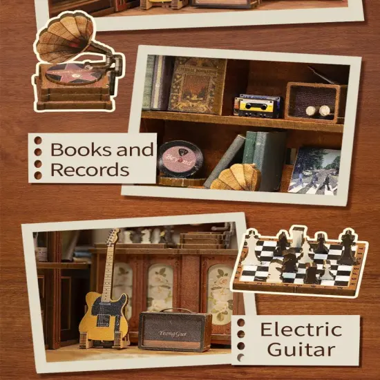 Book Nook Wizardi Miniature - The Secret Rhythm Roombox Kit {3}