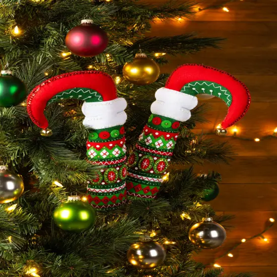 Bucilla Felt Dcor Applique Kit 6"x13"-Elf Legs Tree Pokes {5}