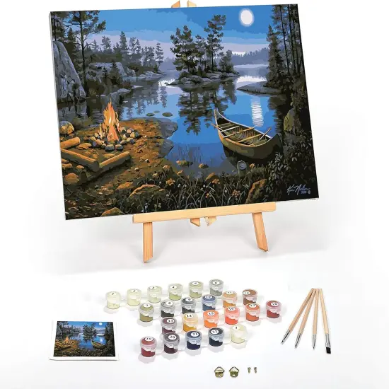 DIY Paint by Numbers Kit for Adults (Moonlight Bay 16" x 20" Framed) {1}