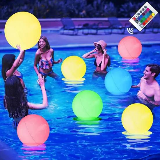 4 Packs Led Beach Ball Toy with 16 Colors Lights and 4 Light Modes - Pool Toys {1}