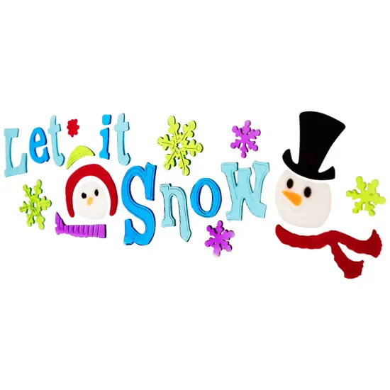 Northlight 21-Piece Let It Snow Santa and Snowman Gel Christmas Window Clings Multi {4}