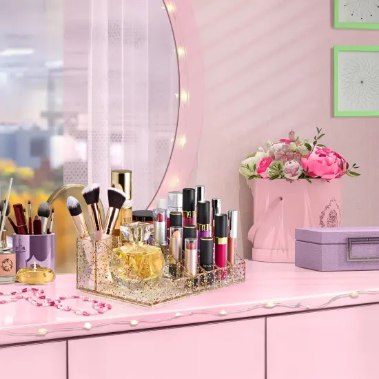 Sorbus 16 Slot Glitter Acrylic Makeup Organizer for Vanity and Bathroom {5}