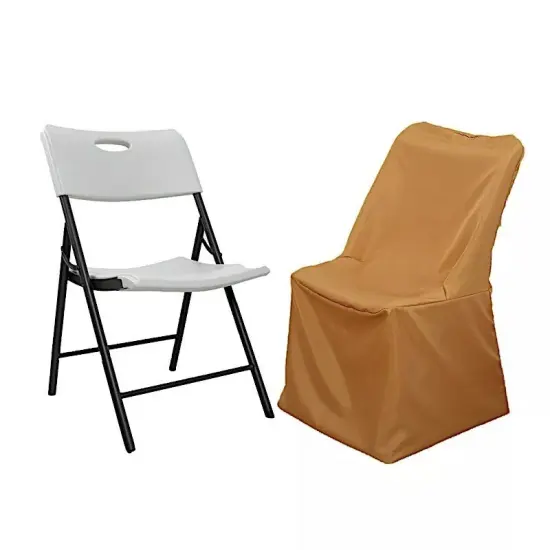 10 pcs Gold LIFETIME Folding CHAIR COVERS Slipcovers Polyester Supplies Event {3}