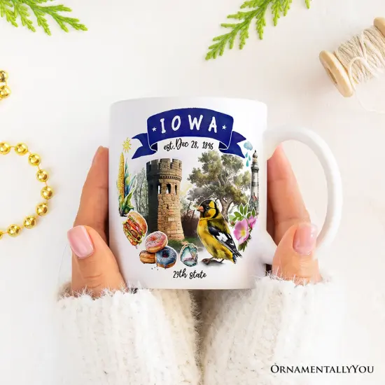 Artistic Iowa State Themes and Landmarks Mug {2}