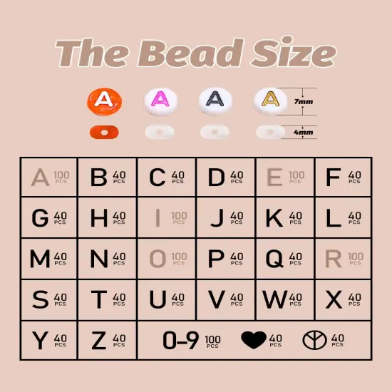 1650 Pcs Letter Beads with Extra Vowels and Number Beads- Letter Beads for Bracelet- Bracelet Letter Beads- Letter Beads for Friendship Bracelets {2}