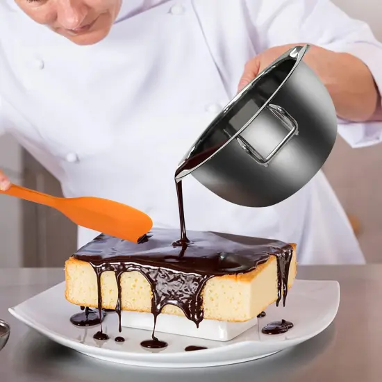 5pcs Double Boiler Melting Pot Set - 600ML/0.6QT and 1000ML/1QT Chocolate Stainless Steel Melting Pot, Decorating Spoons, Silicone Spatula and Dipping Tool for Melting Chocolate, Candy, Soap {3}