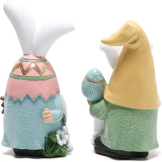 2 Pack Easter Decorations Easter Gnomes Decor Resin Easter Bunny Doll Decoration Home Ornaments Table Decor Valentines Gnomes Resin Decor Gifts {3}