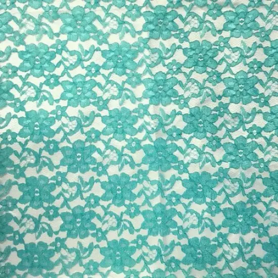 1 Yard Jade Raschel Lace Fabric 60&Prime; Wide 100% Polyester French Floral for Dresses, Bridal & Decor {1}
