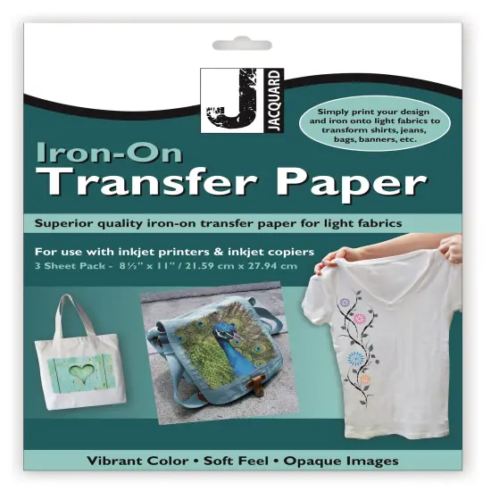 Jacquard Iron-On Transfer Paper 8.5"X11" 3/Pkg-For Light Fabric {1}