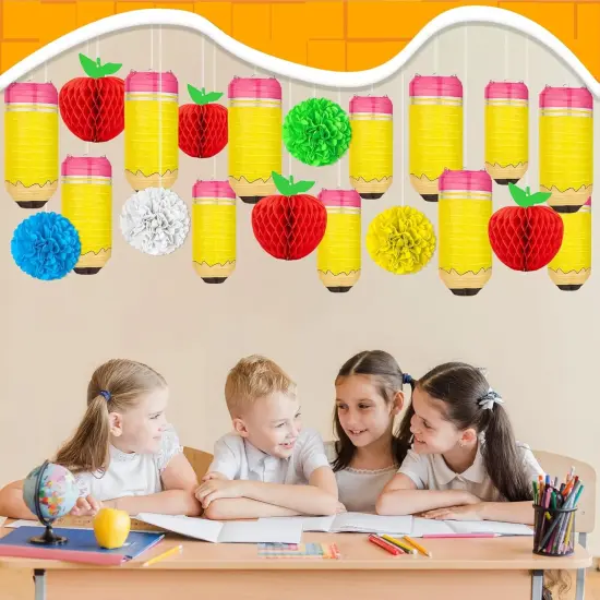 20Pcs Pencil Hanging Paper Lanterns Welcome Back to School {2}