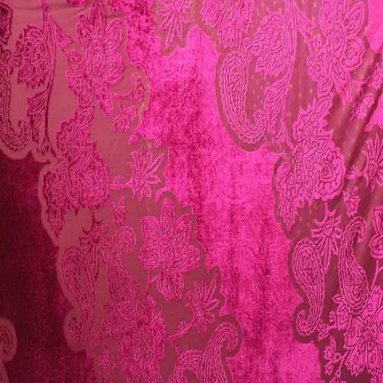 1 Yard Large Fuchsia Paisley Fabric Multipurpose {5}