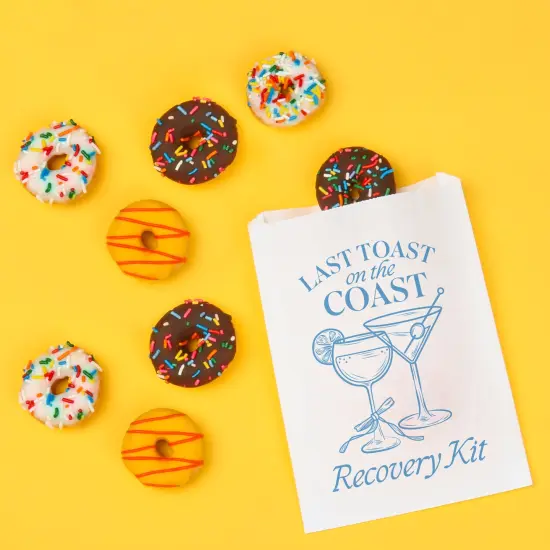 Big Dot of Happiness Last Toast on the Coast Paper Treat Bags, Coastal Bachelorette Candy Bags, Greaseproof White Sandwich Cookie Bags - 25 Count {4}