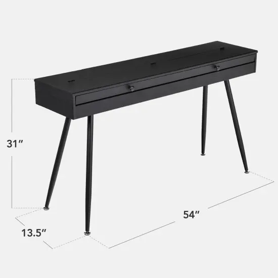 Best Choice Product Modern 88 Key Fully Weighted Desk Style Digital Piano w/ Metal Legs, 3 Sustain Pedal Black {2}