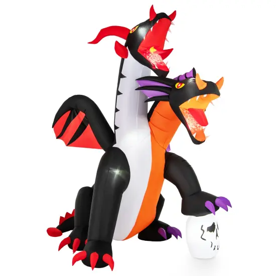 8 Feet Inflatable Twin-Headed Dragon Decoration with Lights {1}