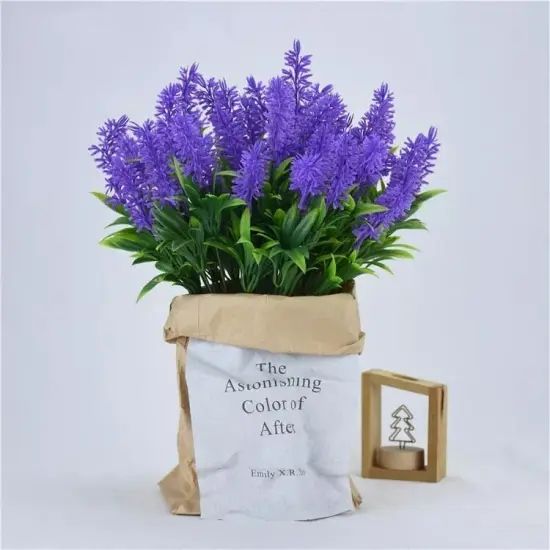 4pcs Lavender Flower Branch for Cheerful Table Decor {3}