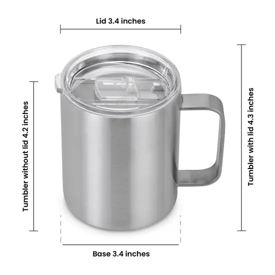Makerflo 12 oz Stainless Steel Camper Mug with Clear Splash Proof Lid, Craft-Ready for DIY Gifts & Personalization (Epoxy, UV DTF, Vinyl, and Laser Engraving) {6}