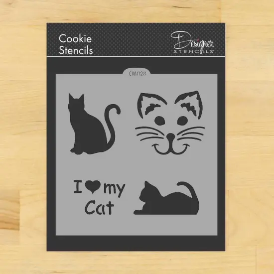 I Love My Cat Cookie & Craft Stencil | CM028 by Designer Stencils | Stencils for Royal Icing, Airbrush, Dusting Powder | {1}