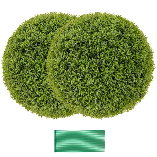 2 Pieces 20 Inch Artificial Plant Boxwood Topiary Ball Indoor and Outdoor Decoration {1}