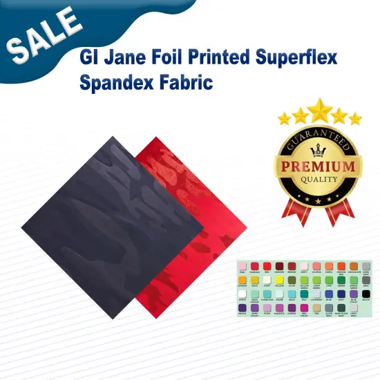 GI Jane Foil Printed Superflex Spandex Fabric Fig/Gunmetal {2}