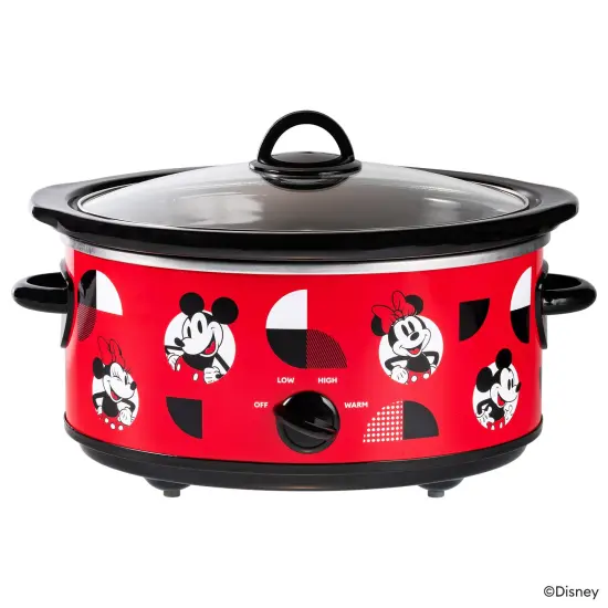 Uncanny Brands Mickey Mouse and Minnie Mouse 5-Quart Slow Cooker {1}