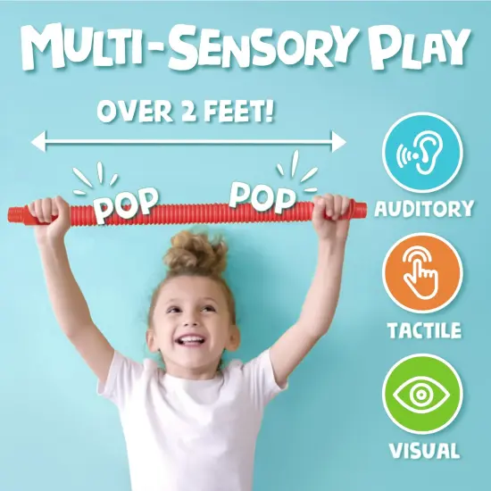 4 Pieces | Hours of Fun for Kids | Imaginative Play & Stimulating Creative Learning | Toddler Sensory Toys | Tons of Ways to Play | Connect, Stretch, Twist & Pop {5}