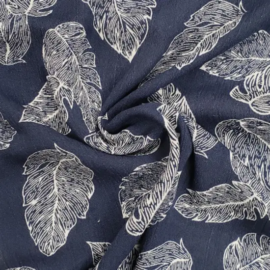1 Yard Rayon Crinkle Navy Ivory Woven Fabric, Lightweight Drapey 50/52&Prime; Wide 100% Rayon {2}