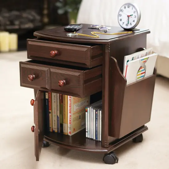 Collections Etc Wheeling Companion Storage Table {1}